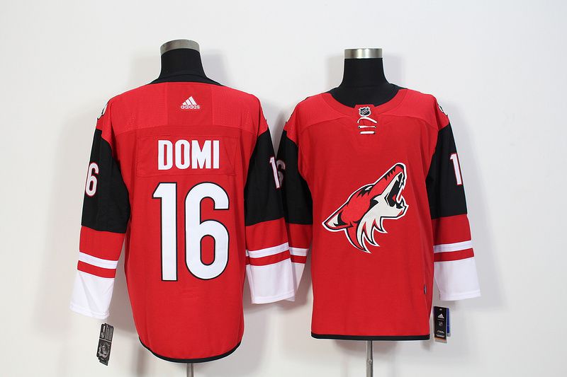 Men Arizona Coyotes #16 Domi Red Hockey Stitched Adidas NHL Jerseys